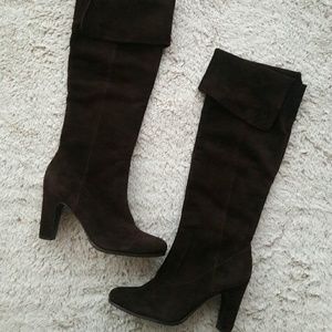 Loft cuff suede knee high boots